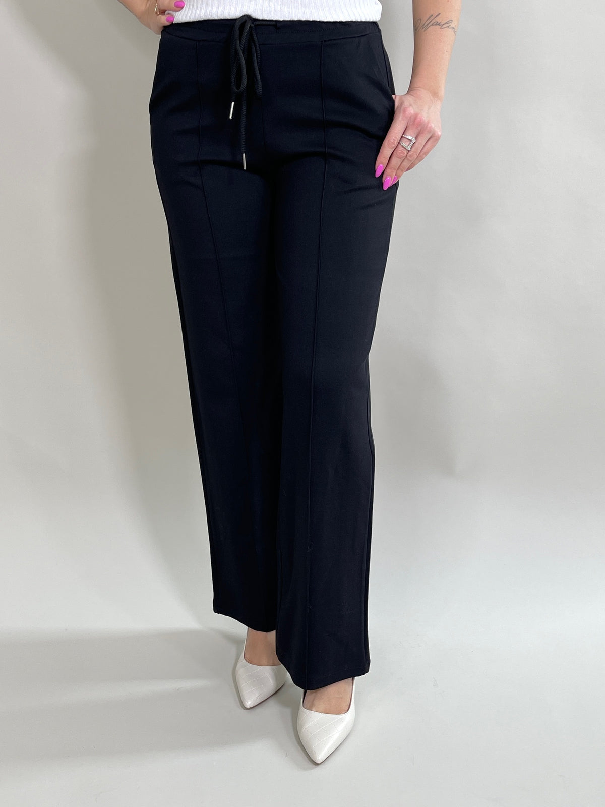 Palazzo-Hose Classic mit Bügelfalte in Schwarz