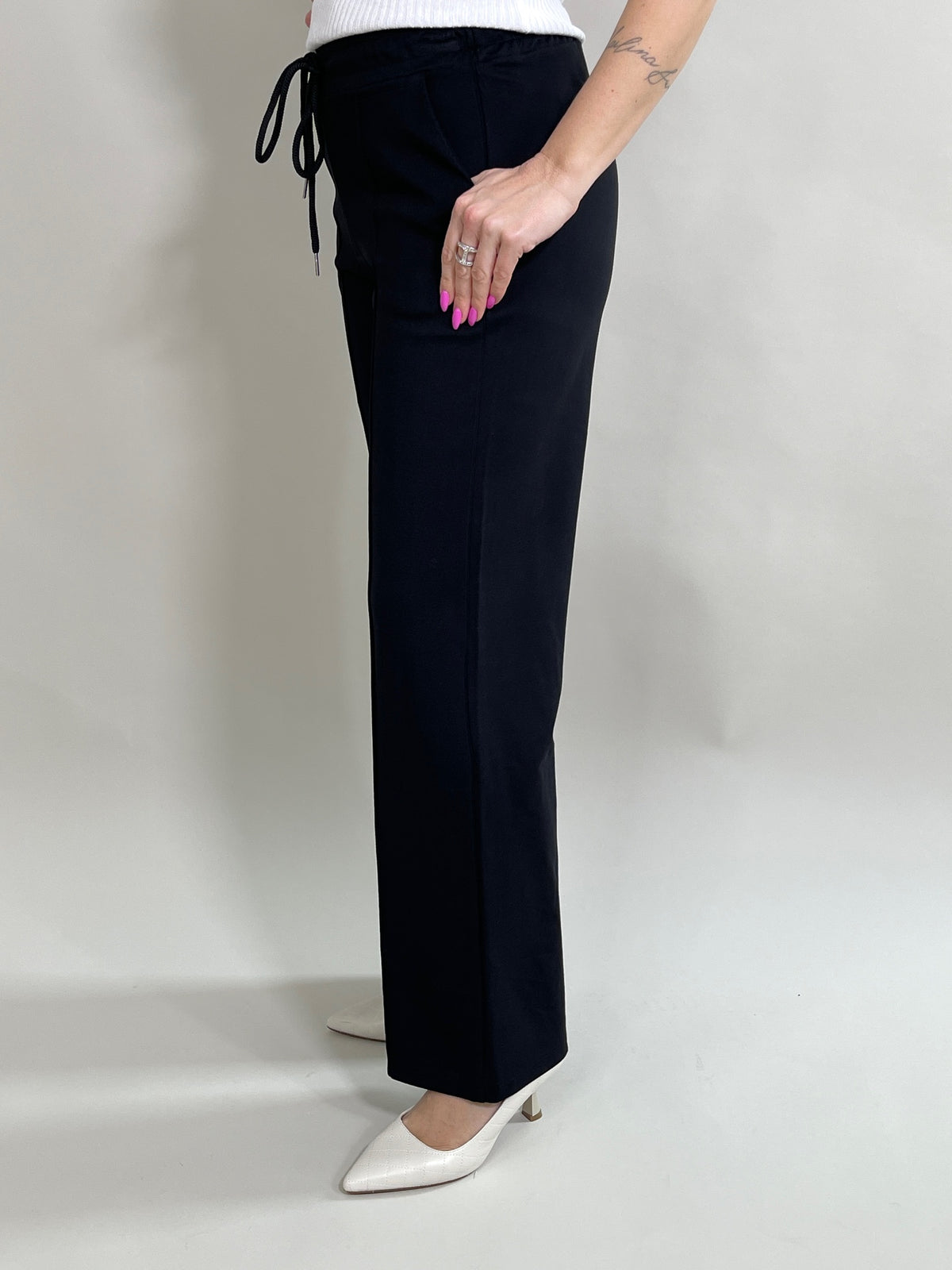 Palazzo-Hose Classic mit Bügelfalte in Schwarz