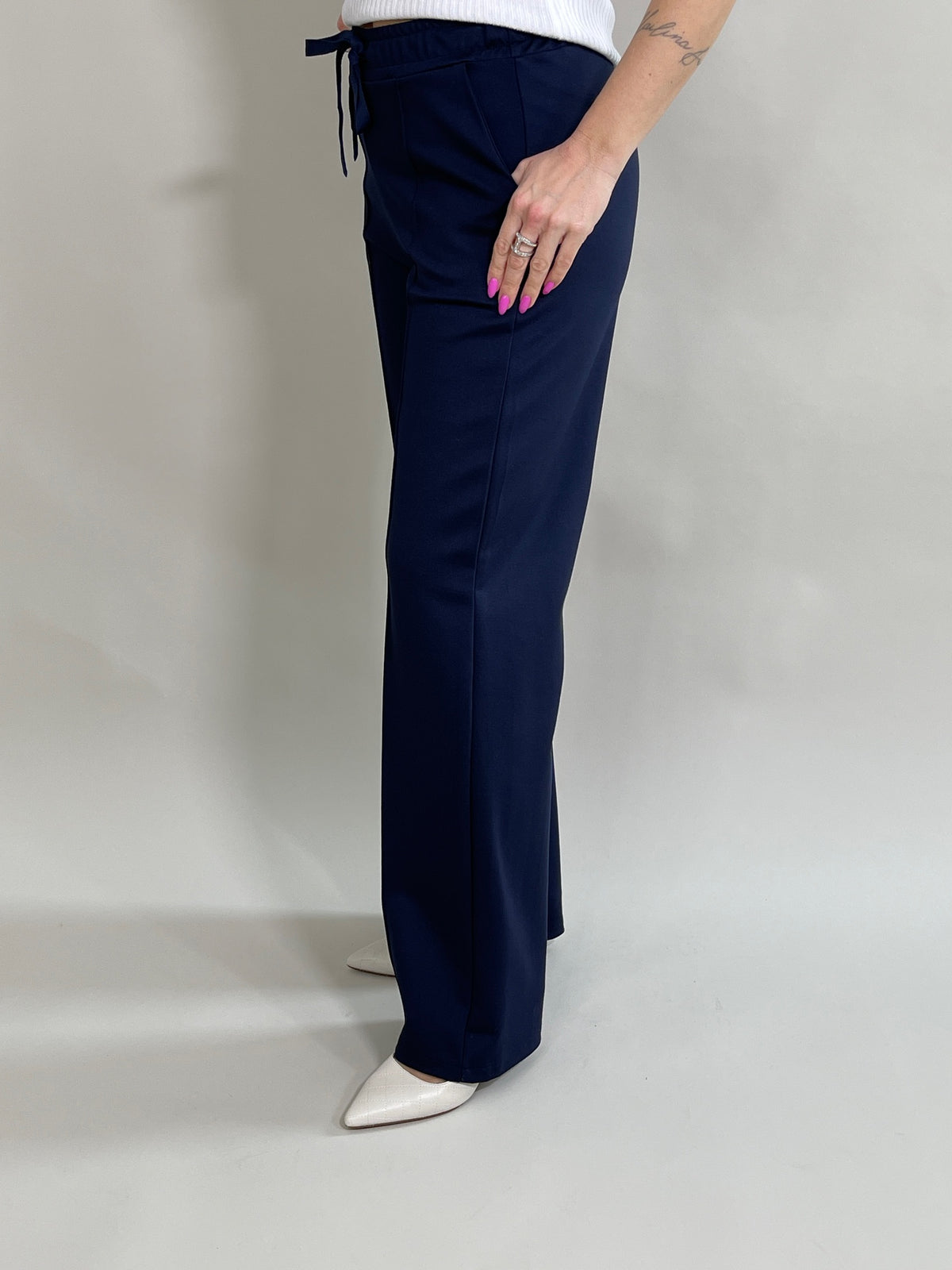 Palazzo-Hose Classic mit Bügelfalte in Marine