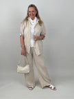 2-Teiler Leinen in Beige