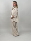 2-Teiler Leinen in Beige