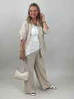 2-Teiler Leinen in Beige