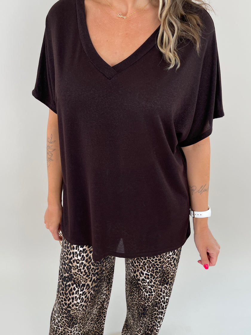 Shirt Glitzer in Mokka Artikel 6173