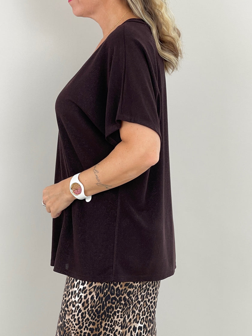 Shirt Glitzer in Mokka Artikel 6173