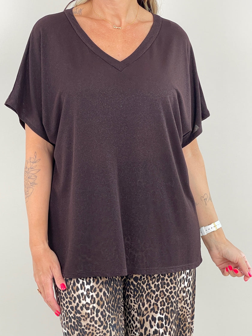 Shirt Glitzer in Mokka Artikel 6173