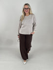 Sweatshirt Soft mit Nieten in Beige Art. 6761