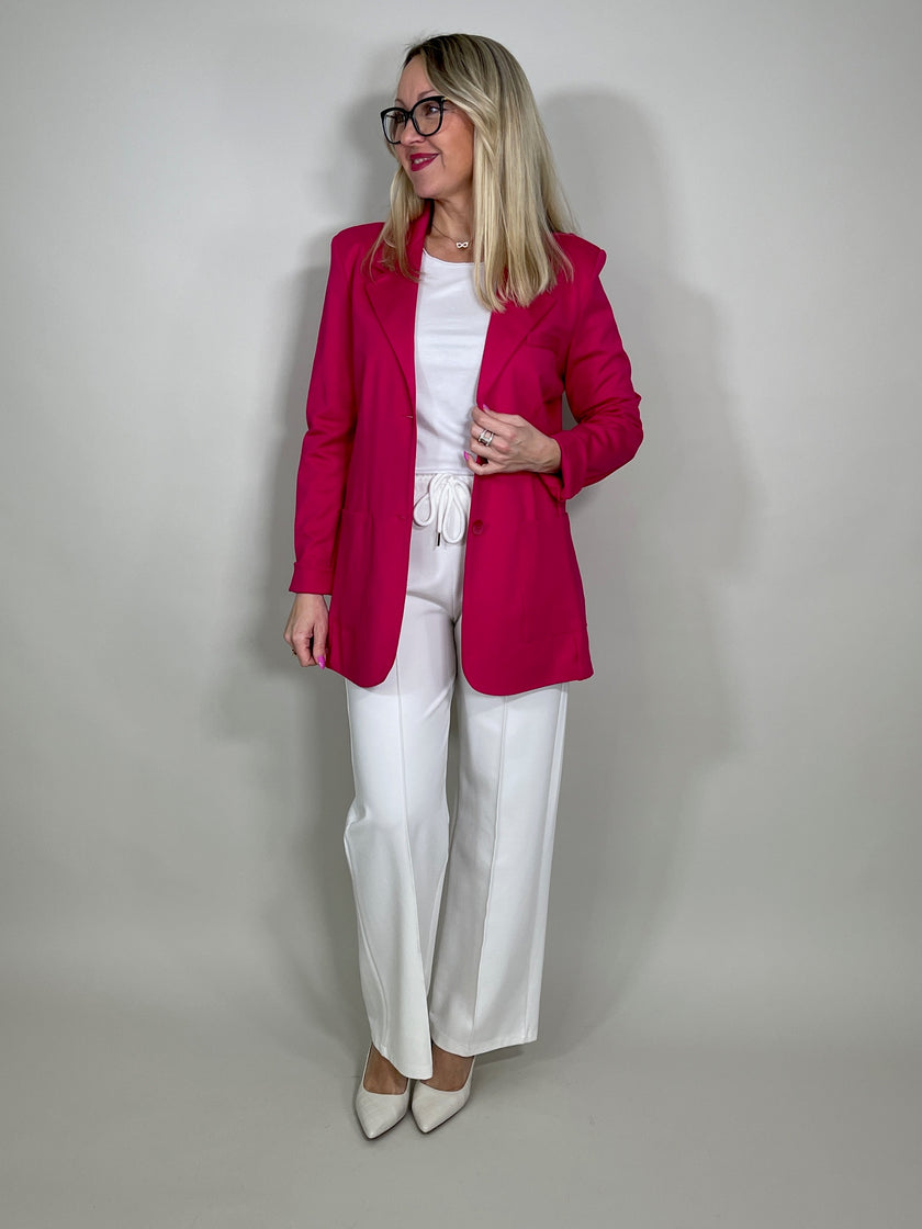 Longblazer Classic mit Taschen in Fuchsia Artikel 3996