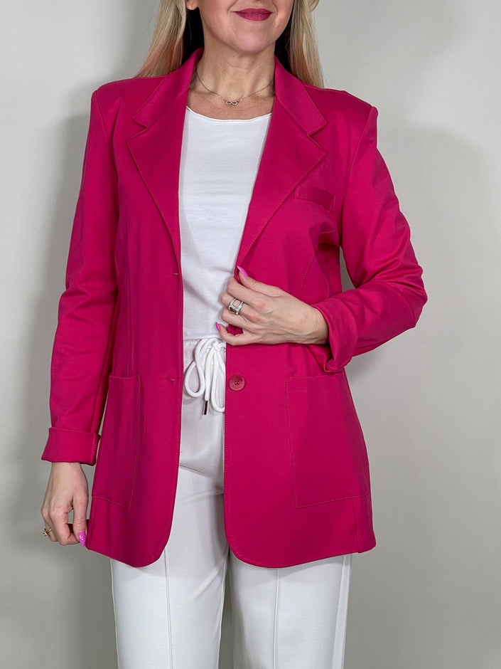 Longblazer Classic mit Taschen in Fuchsia Artikel 3996