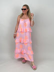 Kleid Musselin in Rosa/Orange