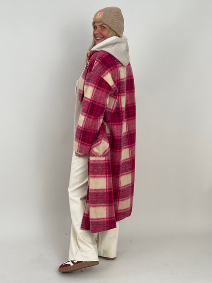 Mantel Karo Muster in Pink Artikel 6565
