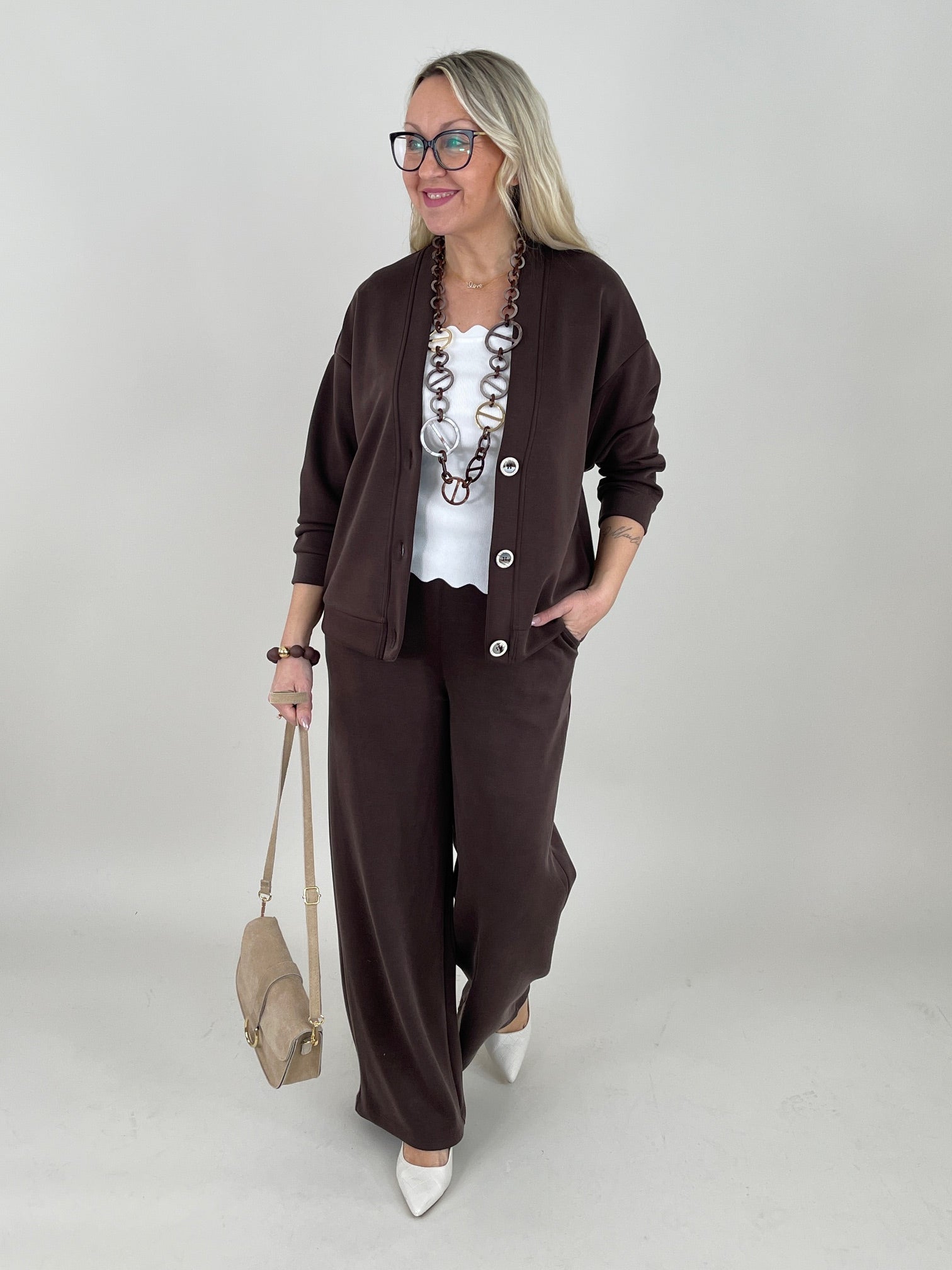 Sweatjacke Soft in Dunkelbraun Art. 6756