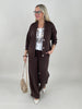Sweatjacke Soft in Dunkelbraun