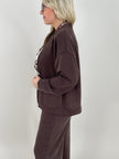 Sweatjacke Soft in Dunkelbraun Art. 6756