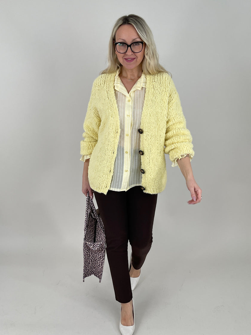 Cardigan Bouclé in Gelb
