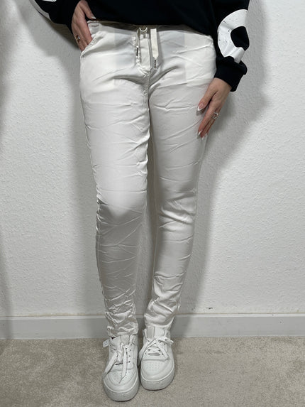 Jogpants Uni mit Schimmer-Effekt in Offwhite Artikel 37124