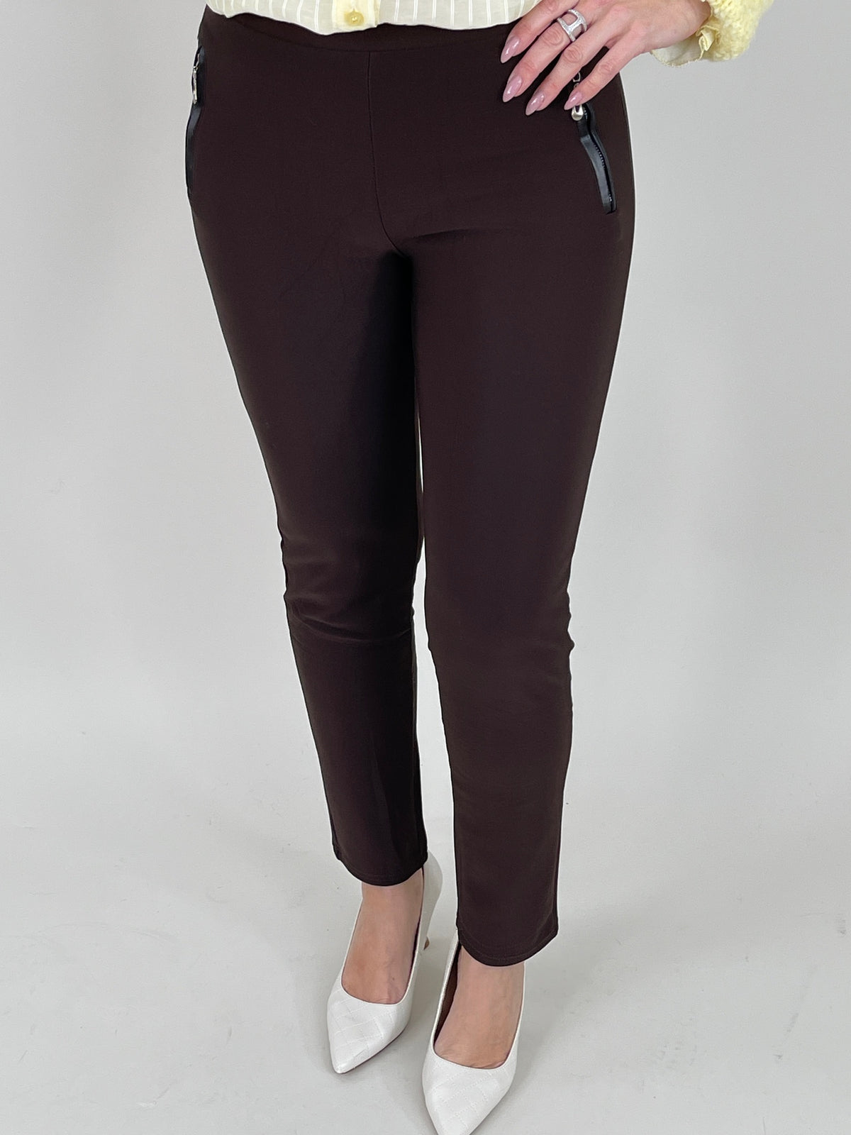 Leggings mit Taschen in Mokka