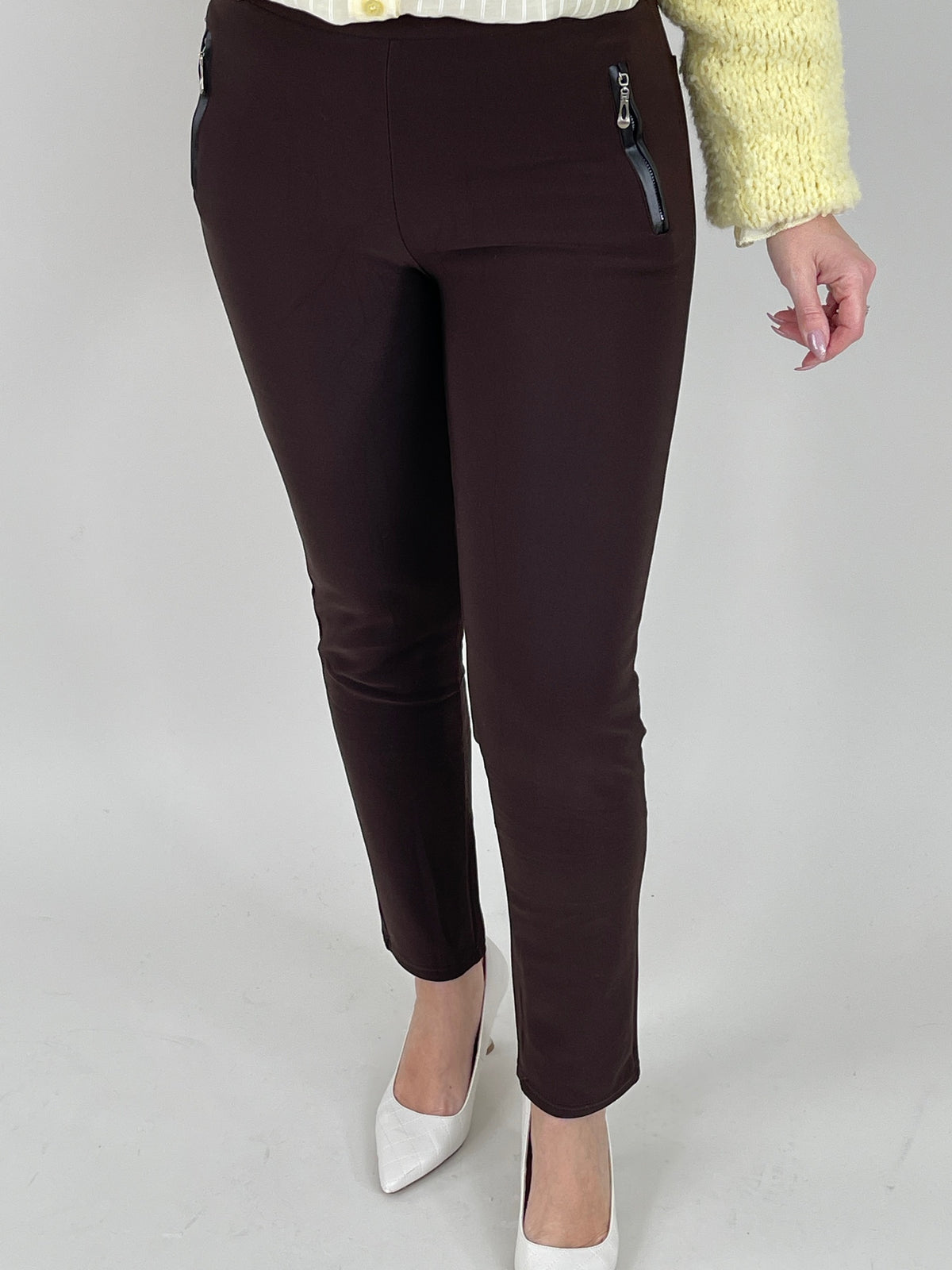Leggings mit Taschen in Mokka