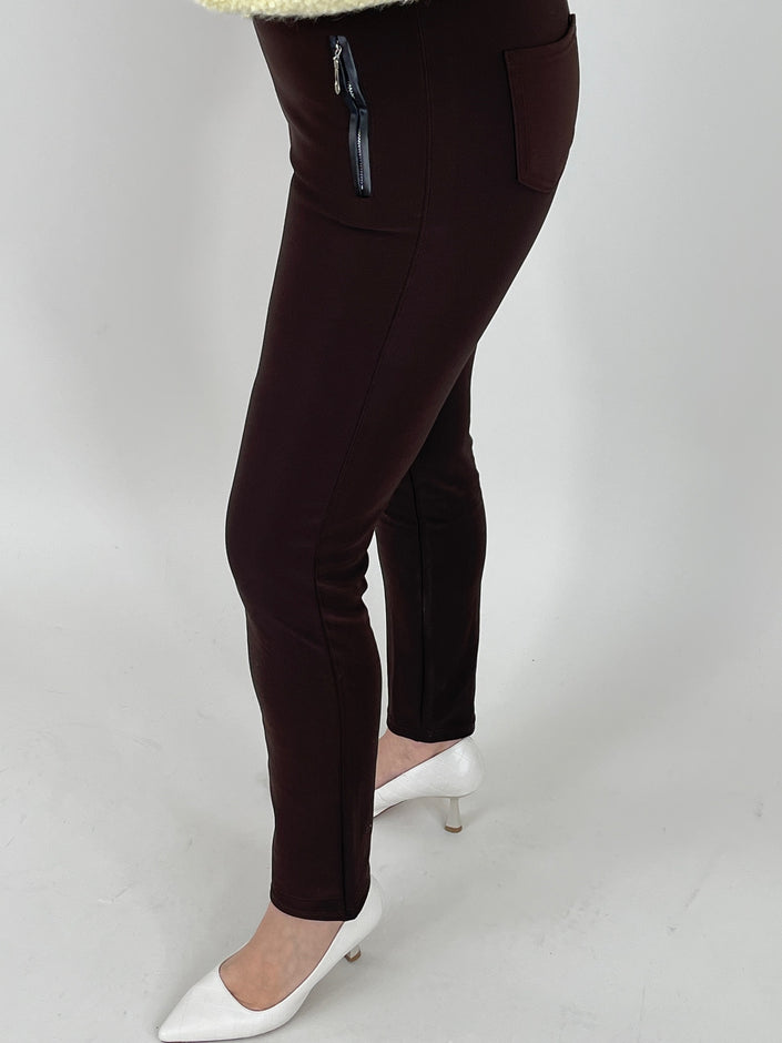 Leggings mit Taschen in Mokka