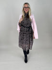 Plissee Kleid Leo Muster leicht Rosa