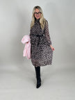Plissee Kleid Leo Muster leicht Rosa