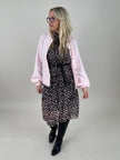 Plissee Kleid Leo Muster leicht Rosa