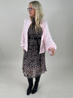 Plissee Kleid Leo Muster leicht Rosa