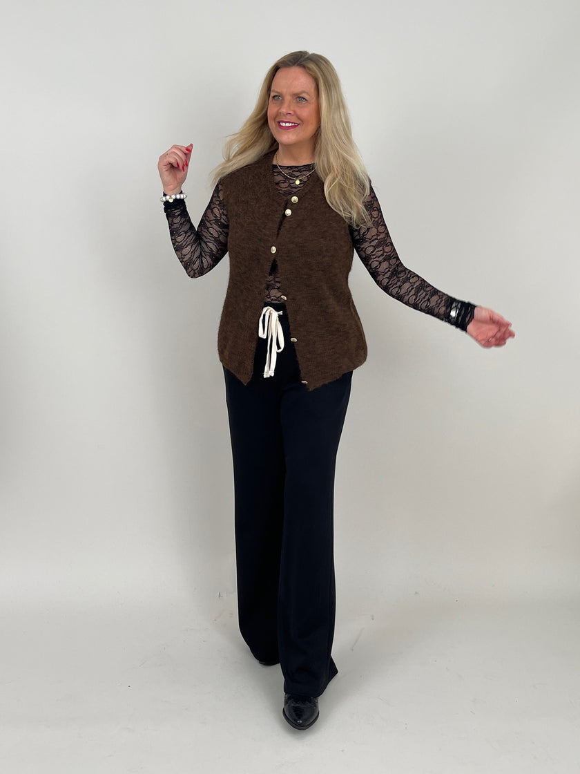 Weste Goldknöpfe in Mokka Art. 6555