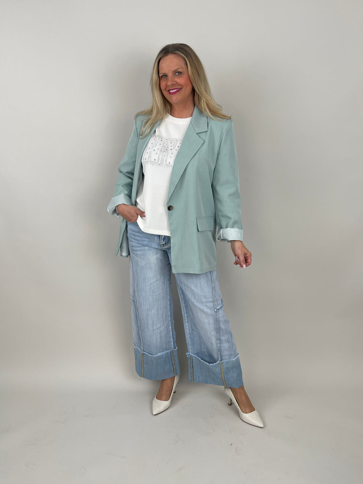 Blazer in Lindgrün