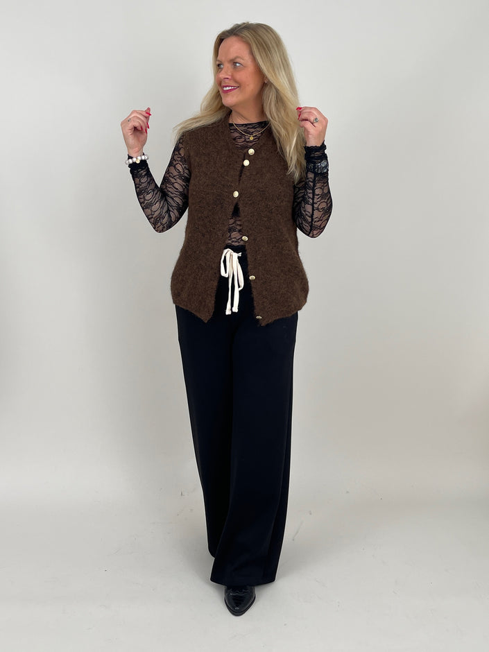 Weste Goldknöpfe in Mokka Art. 6555