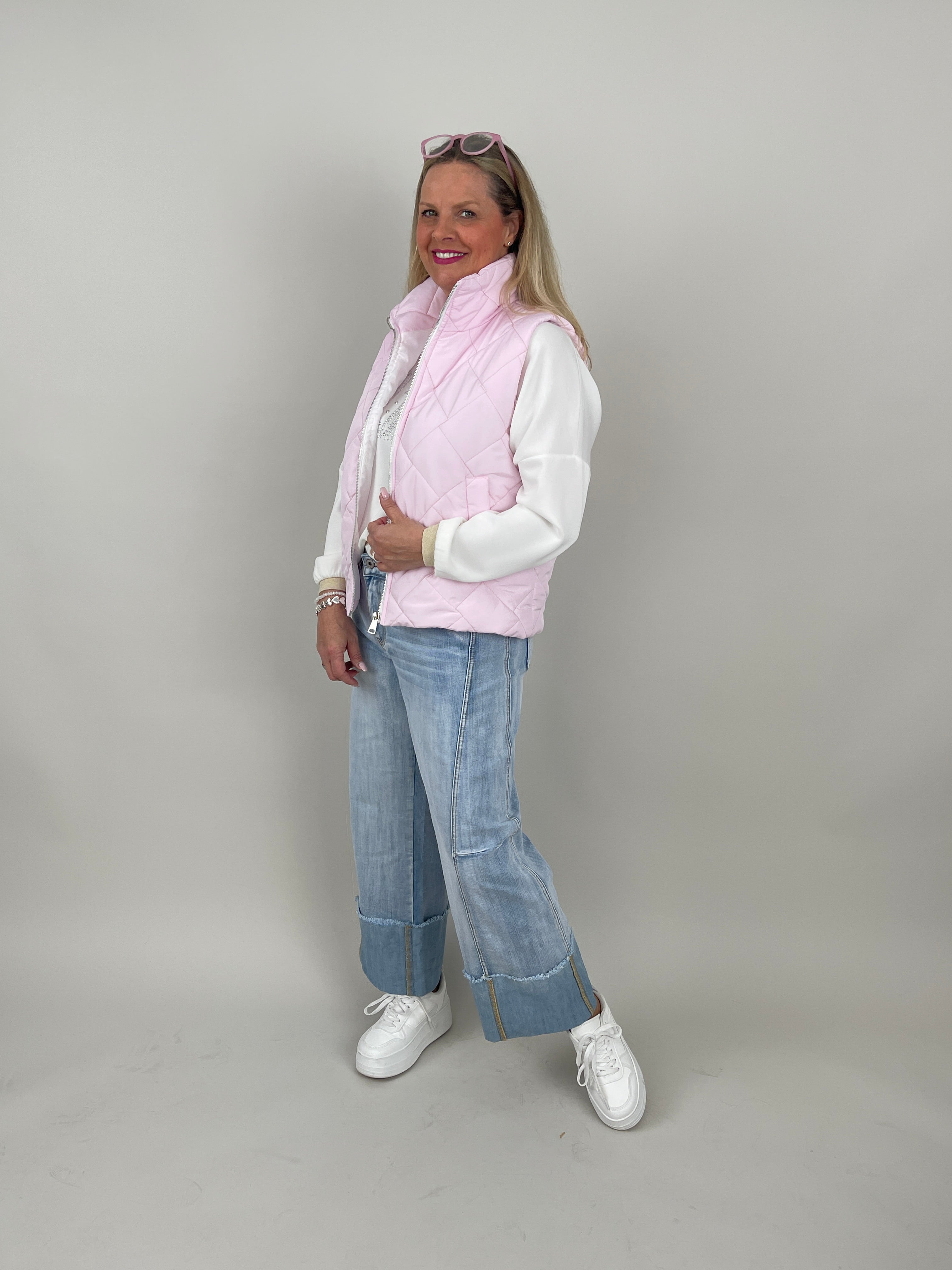 Leichte Steppweste in Rosa