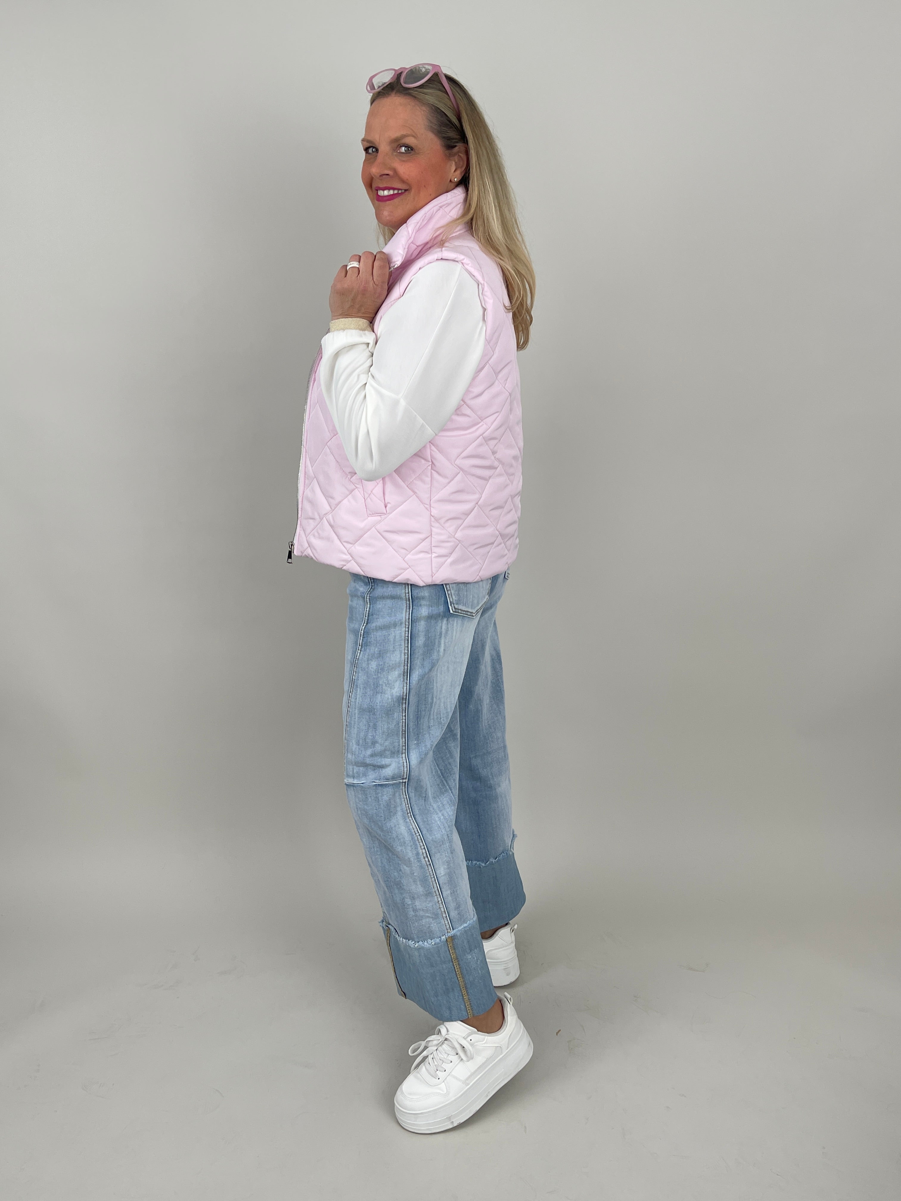 Leichte Steppweste in Rosa