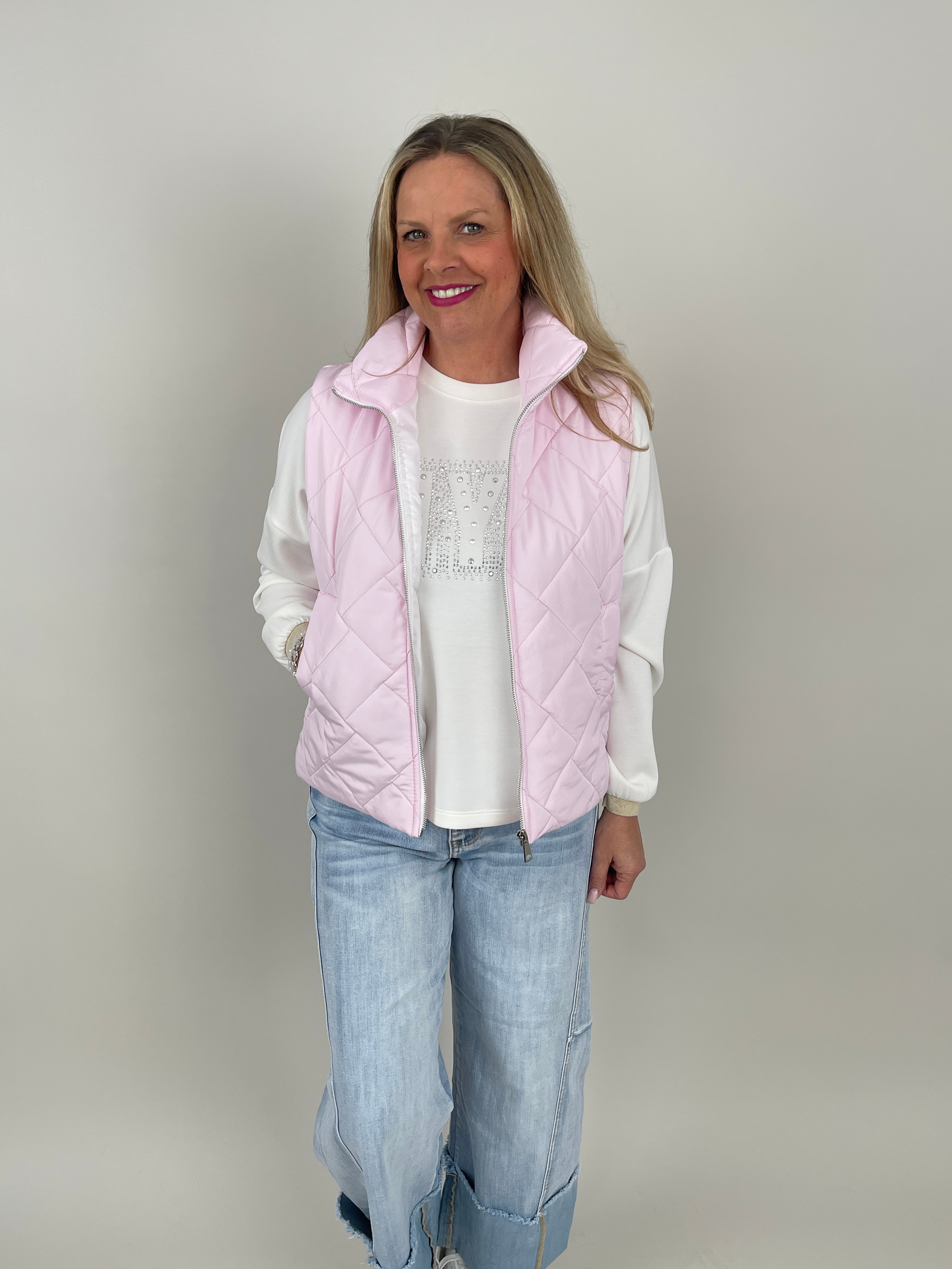 Leichte Steppweste in Rosa