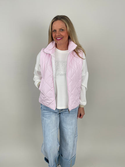 Leichte Steppweste in Rosa