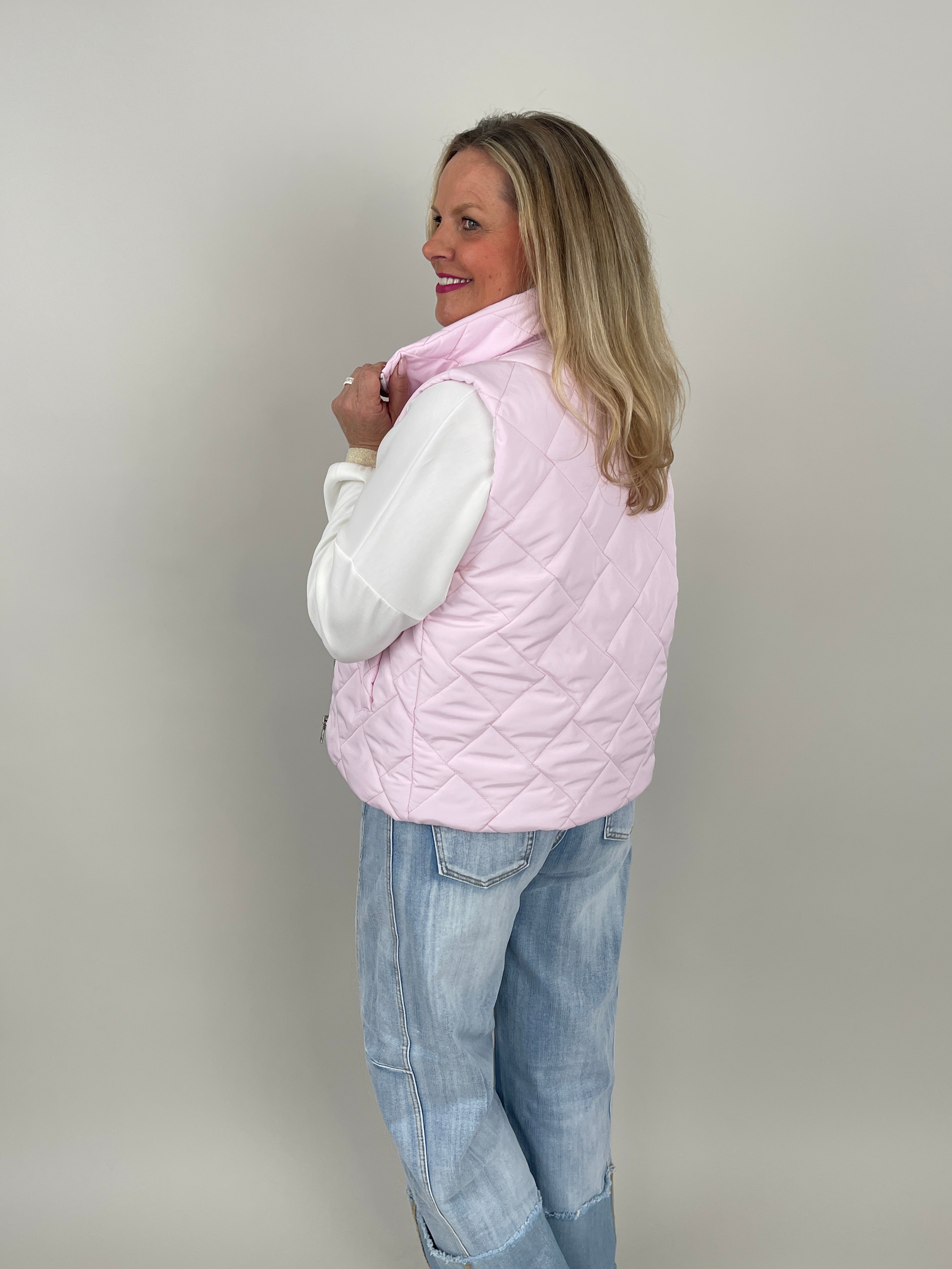 Leichte Steppweste in Rosa