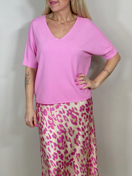 Pullover Kurzarm Feinstrick versch. Farben Artikel 5752