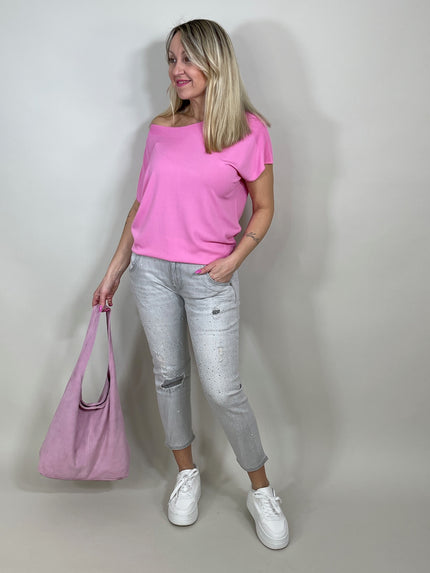 Jeans 7/8 Hellgrau mit Glitzersteinchen Artikel 5756