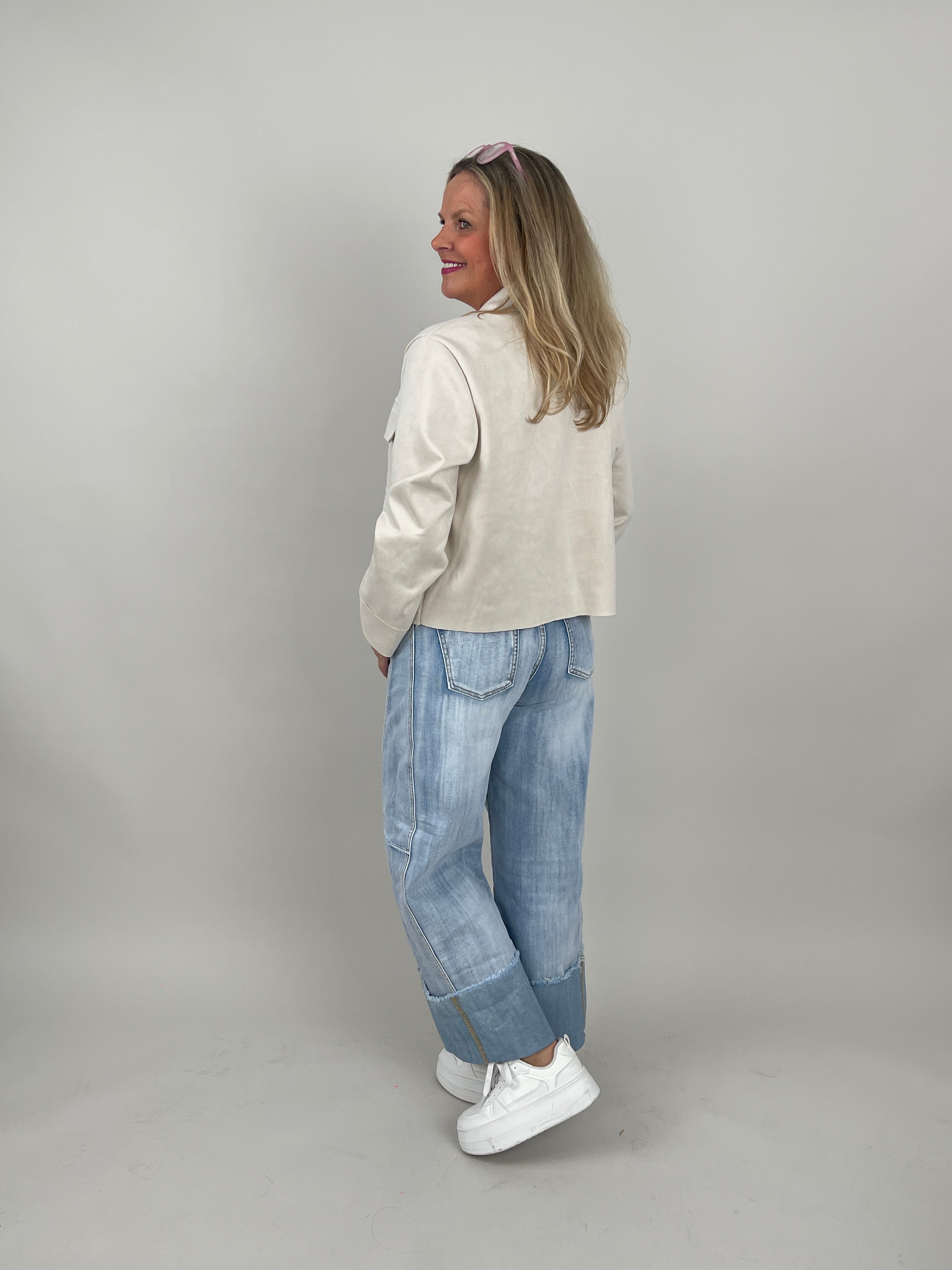 Jacke Velours in Beige