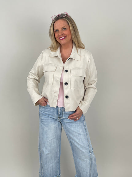 Jacke Velours in Beige