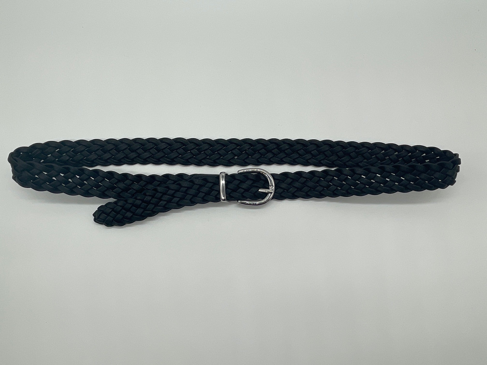Flechtgürtel Schwarz/Silber
