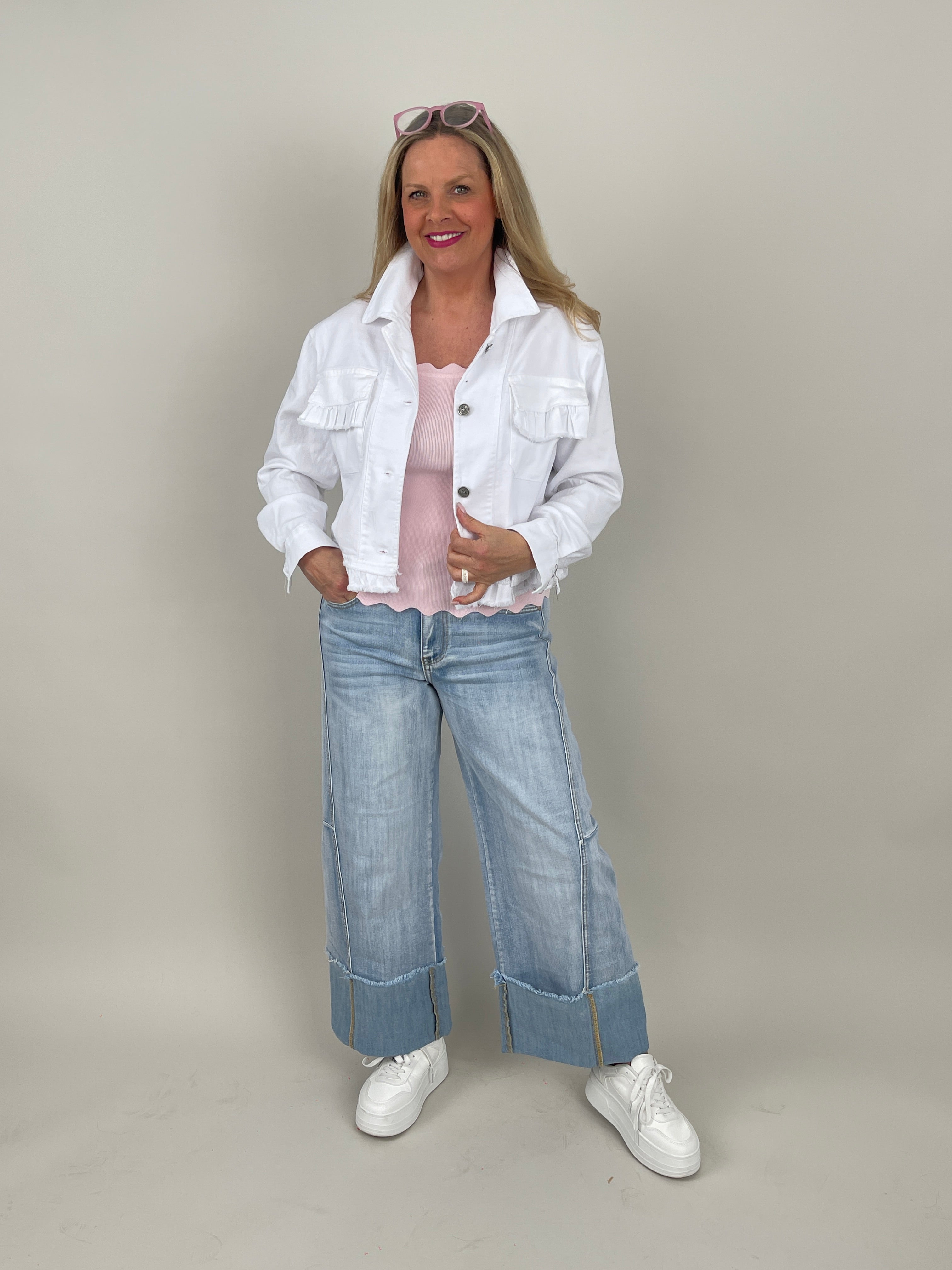 Jeansjacke in Weiß