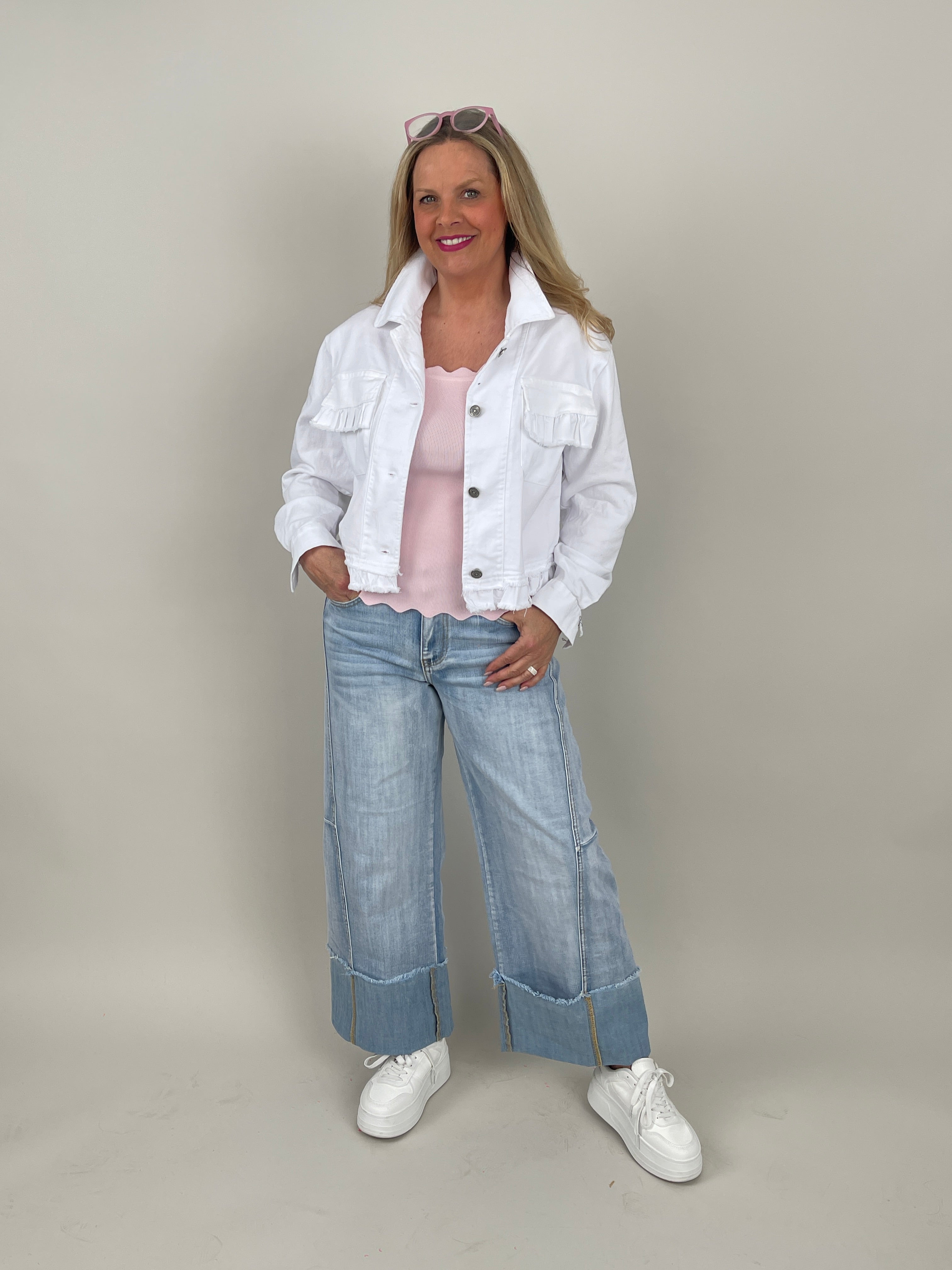 Jeansjacke in Weiß