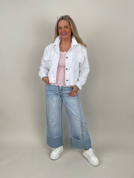 Jeansjacke in Weiß
