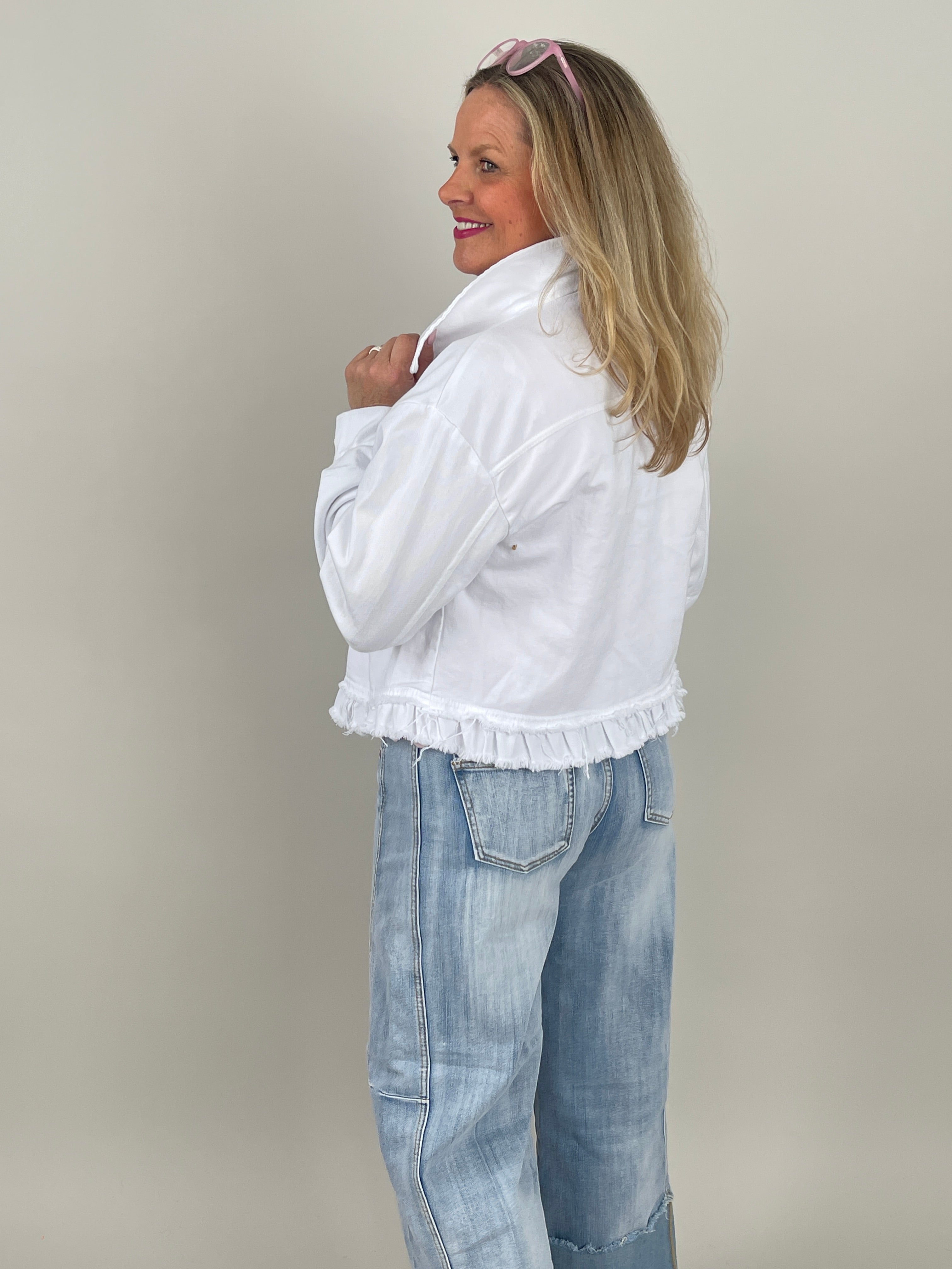 Jeansjacke in Weiß
