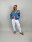 Jeansjacke mit Kapuze seitliche Taschen