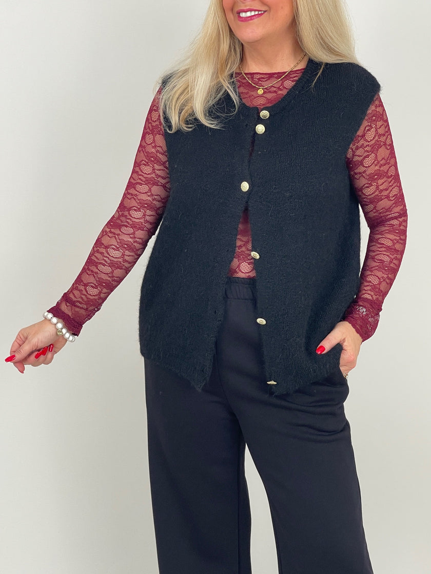 Weste Goldknöpfe in Schwarz Art. 6556