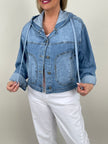 Jeansjacke mit Kapuze seitliche Taschen