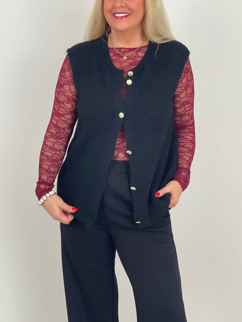 Weste Goldknöpfe in Schwarz Art. 6556