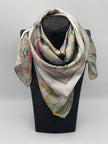 Tuch 70X70 Muster in Blumen Beige
