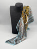 Tuch 70X70 Muster in Hellblau/Gold