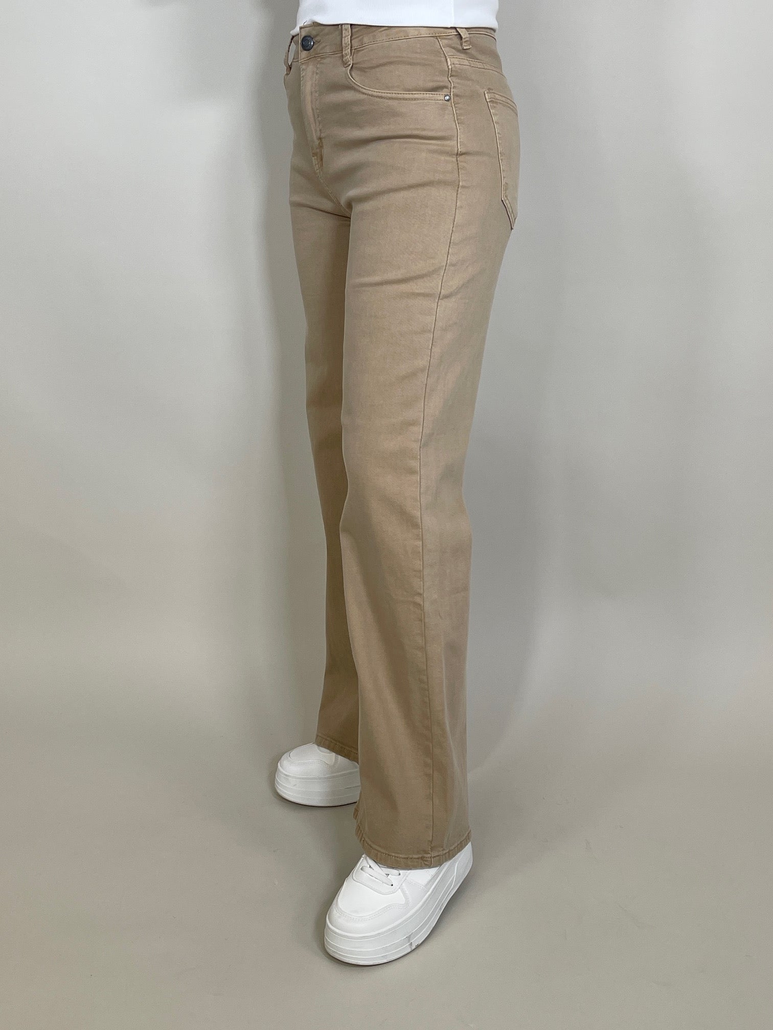 Jeans Wide Leg in Beige
